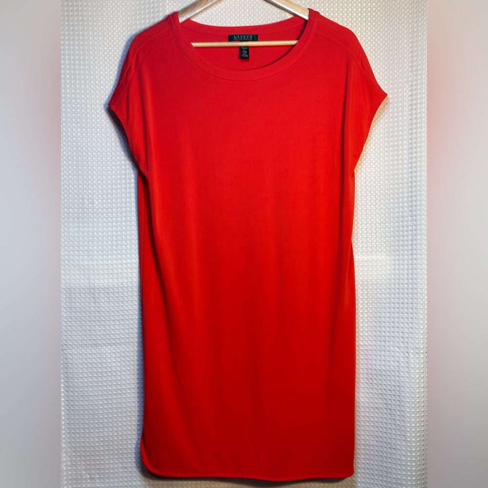 Lauren Ralph Lauren Bright Red Short-Sleeve Shift Dress